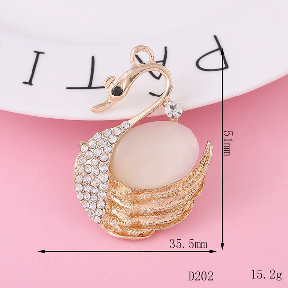Wholesale Alloy Swan Rhinestone Mini Jewelry Phone Case Accessories With Electroplating And Return Pattern In Light Luxury Style