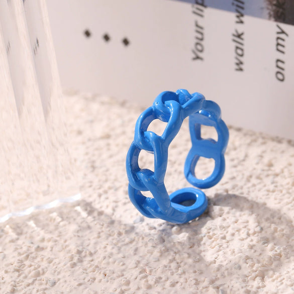 Wholesale Alloy Threaded Twist Ring Niche Style Geometric Pattern Electroplated