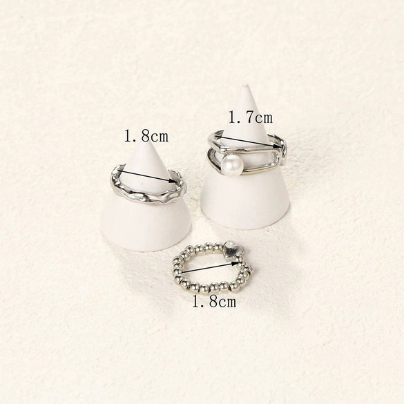 Wholesale Alloy Threepiece Ring And Bracelet Set Electroplated Unisex Personality Style