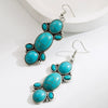 Wholesale Alloy Turquoise Geometric Retro Pendant Earrings For Women