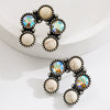 Wholesale Alloy Turquoise Geometric Retro Pendant Earrings For Women