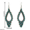 Wholesale Alloy Turquoise Inlaid Geometric Retro Cross Hollow Oval Women's Earrings Set