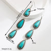 Wholesale Alloy Turquoise Inlaid Geometric Water Drop Earrings For Women