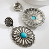 Wholesale Alloy Turquoise Inlaid Geometric Water Drop Earrings For Women