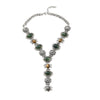 Wholesale Alloy Twist Chain Necklace With Imitation Natural Stone Embellishment And Retro Geometric Style For Ladies