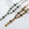 Wholesale Alloy Twist Chain Necklace With Imitation Natural Stone Embellishment And Retro Geometric Style For Ladies
