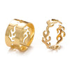 Wholesale Alloy Twocolor Gold And Silver Retro Hollow Geometric Fashion Women's Electroplated Ring Set
