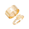 Wholesale Alloy Twocolor Gold And Silver Retro Hollow Geometric Fashion Women's Electroplated Ring Set