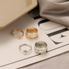 Wholesale Alloy Twocolor Gold And Silver Retro Hollow Geometric Fashion Women's Electroplated Ring Set