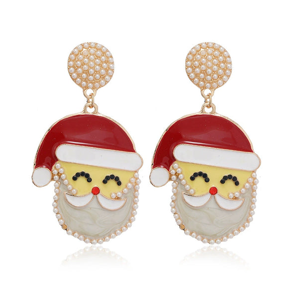 Wholesale Alloy Ushaped Cartoon Characters Christmas Theme Earrings For Women