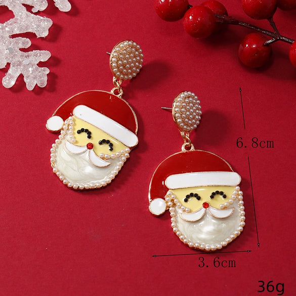 Wholesale Alloy Ushaped Cartoon Characters Christmas Theme Earrings For Women
