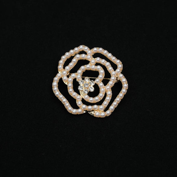 Wholesale Alloy Vintage Flower Geometric Diamondencrusted Electroplated Brooch Women's Jewelry