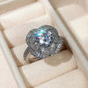 Wholesale Alloy Vintage Flower Zircon Inlaid Women's Ring
