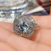 Wholesale Alloy Vintage Flower Zircon Inlaid Women's Ring