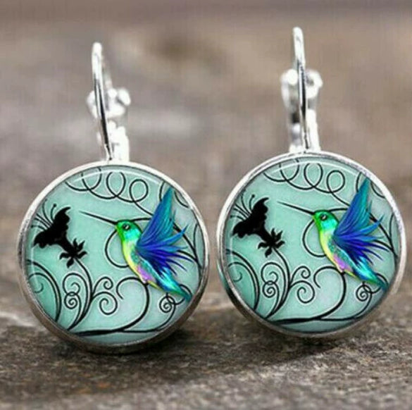 Wholesale Alloy Vintage Geometric Gem Pendant Earrings With Electroplating