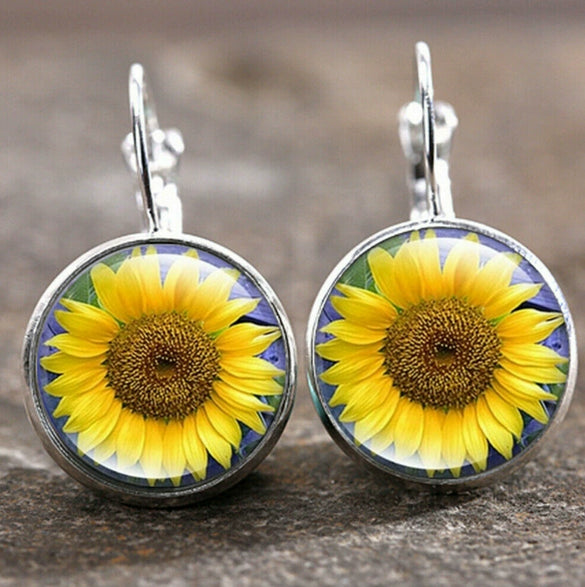 Wholesale Alloy Vintage Geometric Gem Pendant Earrings With Electroplating