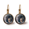 Wholesale Alloy Vintage Geometric Gem Pendant Earrings With Electroplating
