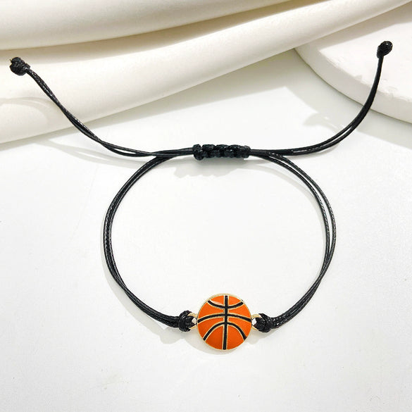 Wholesale Alloy Wax Line Bracelet Geometric Style Electroplated For Sports Fans Unisex