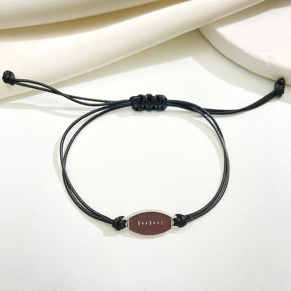 Wholesale Alloy Wax Line Bracelet Geometric Style Electroplated For Sports Fans Unisex