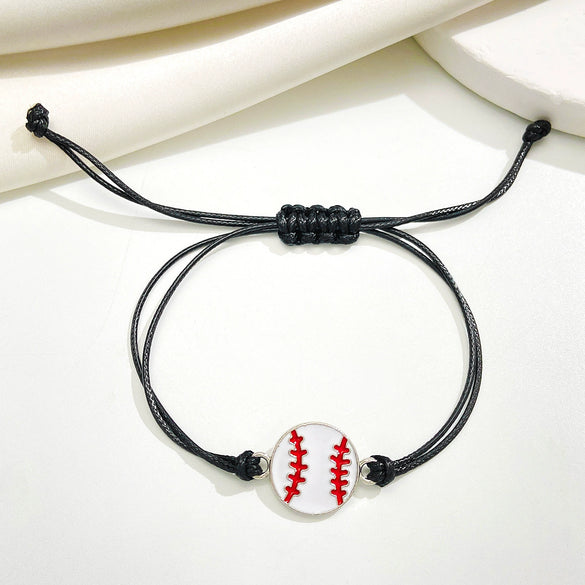 Wholesale Alloy Wax Line Bracelet Geometric Style Electroplated For Sports Fans Unisex
