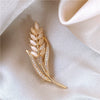 Wholesale Alloy Wheat Ear Leaves Natural Style Electroplated Women's Brooch For Coat Sweater