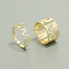 Wholesale Alloy Women's Fashion Simple Ins Niche Creative Retro Open Adjustable Letter 2Piece Set Ring With Electroplating