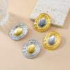 Wholesale Alloy Women's Geometric Round Electroplated Earrings In Gold And Silver Color Matching