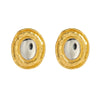 Wholesale Alloy Women's Geometric Round Electroplated Earrings In Gold And Silver Color Matching