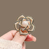 Wholesale Alloy Women's Natural Flower Style Hollow Design Electroplated Camellia Brooch