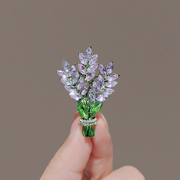 Wholesale Alloy Women's Natural Style Leaf Pattern Electroplated Brooch Pin