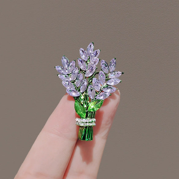 Wholesale Alloy Women's Natural Style Leaf Pattern Electroplated Brooch Pin