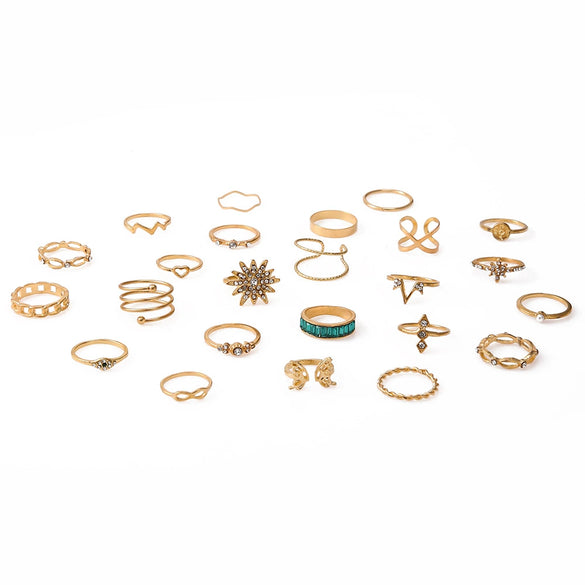 Wholesale Alloy Women's Ring With Geometric And Leaf Pattern And Electroplating Treatment