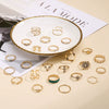 Wholesale Alloy Women's Ring With Geometric And Leaf Pattern And Electroplating Treatment