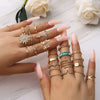 Wholesale Alloy Women's Ring With Geometric And Leaf Pattern And Electroplating Treatment