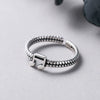 Wholesale Alloy Woven Adjustable Opening Ring With Geometric Pattern Electroplating For Women Retro Style