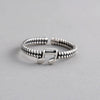 Wholesale Alloy Woven Adjustable Opening Ring With Geometric Pattern Electroplating For Women Retro Style