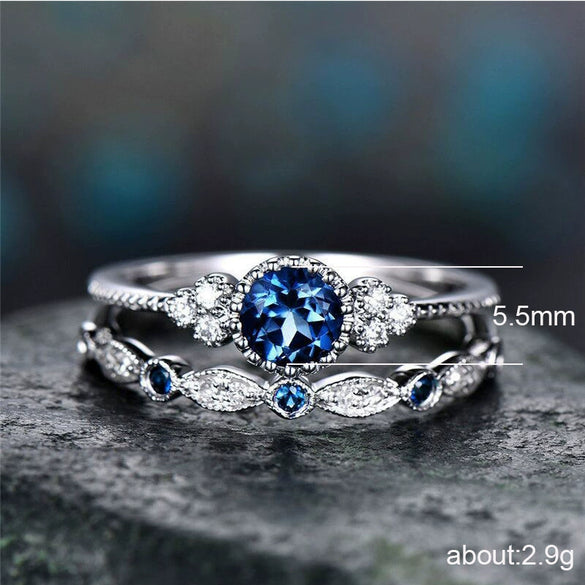 Wholesale Alloy Zircon Micropaved Emerald Women's Twopiece Ring Jewelry Set With Diamond Treatment And Natural Style