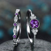 Wholesale Alloy Zircon Micropaved Emerald Women's Twopiece Ring Jewelry Set With Diamond Treatment And Natural Style