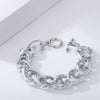 Wholesale Aluminum Geometric Multi Layer Hollow Hip Hop Mixed Color Twist Thick Chain Bracelet