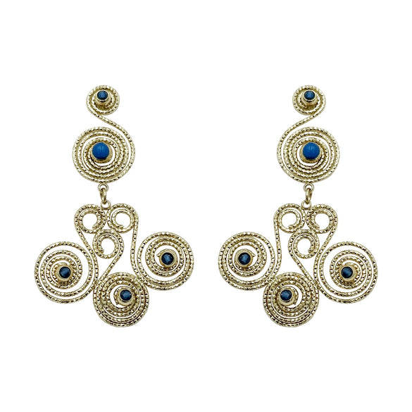 Wholesale Ancient Style Stainless Steel Geometric Pattern Electroplated Women's Earrings
