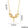 Wholesale Angel Wings Necklace With Micro Inlaid Colored Diamond Titanium Steel Animal Zodiac Pattern Gold Inlaid