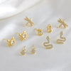Wholesale Animal Pattern Copper Real Gold Plated Earrings For Women
