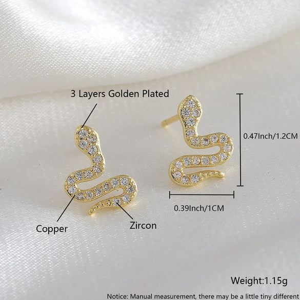 Wholesale Animal Pattern Copper Real Gold Plated Earrings For Women