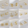 Wholesale Animal Pattern Copper Real Gold Plated Earrings For Women