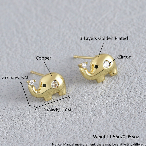 Wholesale Animal Pattern Copper Real Gold Plated Earrings For Women