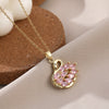 Wholesale Animal Pendant Necklace For Women Copper Zircon Diamond Electroplated