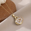 Wholesale Animal Pendant Necklace For Women Copper Zircon Diamond Electroplated
