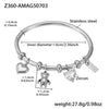 Wholesale Animal Series Heart Diamond Bear Pendant Stainless Steel Electroplated Bracelet For Women