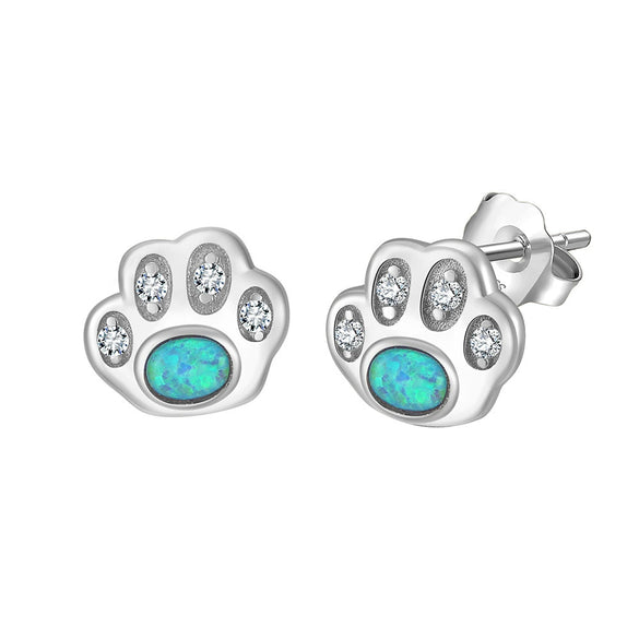 Wholesale Animal Series Jewelry 925 Sterling Silver Cute Puppy Opal Earrings With Electroplating