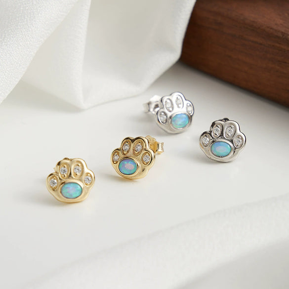 Wholesale Animal Series Jewelry 925 Sterling Silver Cute Puppy Opal Earrings With Electroplating